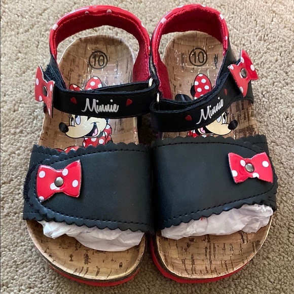 DISNEY MINNIE MOUSE CORK VELCRO TODDLER‎ SANDALS - Picture 1 of 11